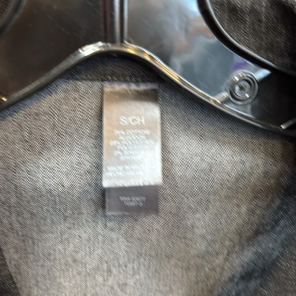 NWOT Bisou Bisou Denim Peacoat Dark Blue Denim w Yellow Stitch Size S - Picture 2 of 3